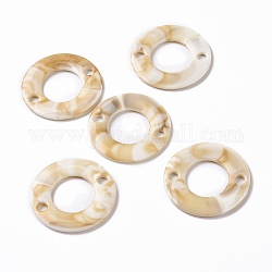 Ciondoli connettore acrilico, gemstone imitato, anello, Burlywood, 34x2.5mm, Foro: 3.8 mm, circa 290pcs/500g