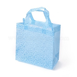 Экологически чистые многоразовые сумки, нетканые сумки для покупок, Небесно-голубой, 25x13.2x25.8 см