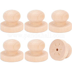 Mango de sello de madera benecreat, columna, burlywood, 49x40.5mm, agujero: 6 mm