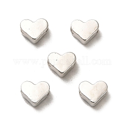 CCB пластиковые шарики, сердце, платина, 5.5x7x3.5 мм, отверстие : 1.8 мм