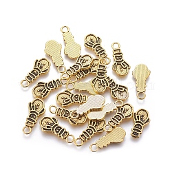 Alloy Finding Pendants, Lead Free and Cadmium Free, Christmas, Snowman, Antique Golden, 21x10x1.4mm, Hole: 3mm