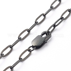 304 из нержавеющей стали кабель цепи ожерелья, электрофорез черный, 17.1 дюйм (43.5 см)