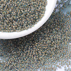 Miyuki runde Rocailles Perlen, japanische Saatperlen, 11/0, (rr351) pfirsichgefütterter Aqua-Glanz, 11/0, 2x1.3 mm, Bohrung: 0.8 mm, ca. 5500 Stk. / 50 g