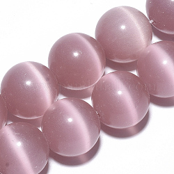 Katzenauge Perlen Stränge, Runde, rosa, 17.5x17~17.5 mm, Bohrung: 1.5 mm, ca. 21 Stk. / Strang, 13.98 Zoll ~ 14.37 Zoll