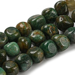 Africani fili giada perline naturali, pietra burrattata, pepite, 7~9.5x9~11x7~11mm, Foro: 1 mm, circa 42~43pcs/filo, 15.75''~15.94'' (40~40.5 cm)