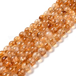 Hebras de perlas naturales citrino, redondo, 10mm, agujero: 1 mm, aproximamente 39 pcs / cadena, 15.08'' (38.3 cm)