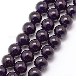 Fossil Beads, Dyed, Round, Midnight Blue, 6mm, Hole: 0.8mm, about 66pcs/strand, 16 inch