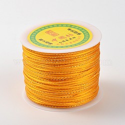 Cavi di stringa rotonda in poliestere linea oro, oro, 2mm, circa 109.36 iarde (100 m)/rotolo