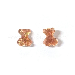 Аврора красочные украшения для ногтей из смолы, 3d форма медведя, для изготовления украшений нейл-арт дизайн, коричневые, 9x7.5x4.5 мм