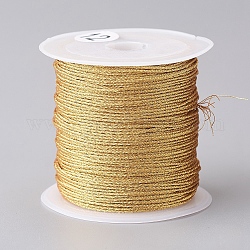 Металлическая нить, вышивка нитью, для изготовления ювелирных изделий, золотые, 0.8 мм, около 25 м / рулон, 1roll