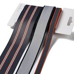 9 Yard 3 Stile Polyesterband, für DIY Handarbeit, Haarschleifen und Geschenkdekoration, schwarz-graue Farbpalette, Grau, 3/8~1-5/8 Zoll (10~40 mm), etwa 3 Yards/Stil