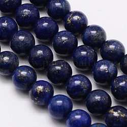Ordnen Sie runde Perlenstränge aus natürlichem Lapislazuli, gefärbt, 8 mm, Bohrung: 1 mm, ca. 48 Stk. / Strang, 15.1 Zoll