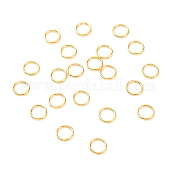 Latón anillos del salto abierto, Plateado de larga duración, anillo redondo, real 18k chapado en oro, 21 calibre, 6x0.7mm, diámetro interior: 4.6 mm