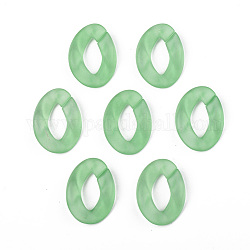 Anneaux de liaison acryliques transparents, connecteurs à liaison rapide, pour faire des chaînes, mat, non soudée, torsion, lime green, 39.5x29.5x7.5mm, diamètre intérieur: 22x11 mm