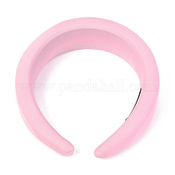ポリエステルスポンジ太いヘアバンド  女性用ベゼルヘアアクセサリー  ピンク  15~40mm  内径：145x120mm