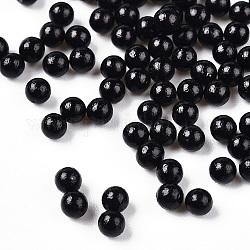 Abalorios de acrílico de la perla de imitación, ningún agujero, redondo, negro, 2.3mm, aproximamente 10000 unidades / bolsa