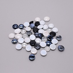 Perles en verre, plat rond, couleur mixte, 16~22x8~8.5mm, environ 32~38 pcs / sachet 