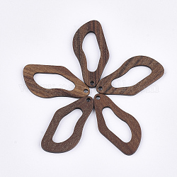 Подвески из орехового дерева, седло коричневый, 38.5x20x2.5~3 мм, отверстие : 2 мм
