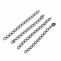 304 prolunga per catena in acciaio inossidabile, catena del marciapiede scheggiata, elettroforesi nera, 45~52mm, link: 4.5x2.5x0.5 mm
