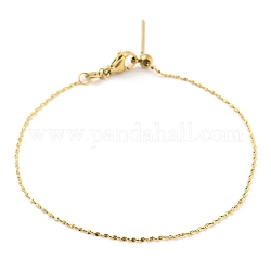 304 Edelstahl-Armband mit verstellbaren Ketten für Damen, golden, 21.7x0.1 cm
