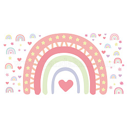 Superdant Regenbogen-Wandaufkleber mit herzförmigen Wandaufklebern, buntes Pentagramm, DIY-Wandkunst-Dekor, selbstklebender Aufkleber für Baby, Kinderzimmer, Schlafzimmer, Wohnzimmer, Wanddekoration