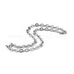 201 collar de cadena de cable de acero inoxidable para hombres y mujeres, color acero inoxidable, 20.28 pulgada (51.5 cm)