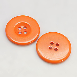 Пуговицы из смолы, окрашенные, плоско-круглые, темно-оранжевый, 13x2 мм