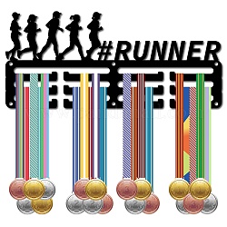 Sport-Thema-Eisen-Medaillen-Aufhänger-Halter-Anzeigen-Wandregal, 3-zeilig, mit Schrauben, Läufer, Sport, 130x290 mm