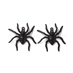 Pandants stile halloween in lega di placcatura a cremagliera, ragno, elettroforesi nera, 37x35.5x4mm, Foro: 1.7 mm