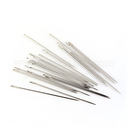 Iron Tapestry Needles, Platinum, 44x0.7mm, Hole: 3.5x0.5mm, about 23pcs/bag
