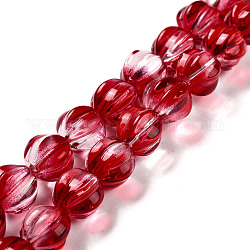 Chapelets de perles en verre transparente  , lanterne, rouge foncé, 10.5x9.5x10.5mm, Trou: 1mm, Environ 38 pcs/chapelet, 15.24 pouce (38.7 cm)