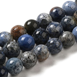 Hebras naturales de perlas de cuarzo de dumortierita, redondo, 8~8.5mm, agujero: 1.2 mm, aproximamente 49 pcs / cadena, 14.96~15.24'' (38~38.7 cm)
