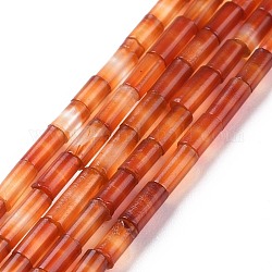 Природного сердолика нитей бисера, колонка, 2x3~5 мм, отверстие : 0.9 мм, около 84 шт / нитка, 15'' (38.1 см)