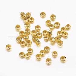 Perline ondulato in Ottone, rondelle, oro, circa2.5 mm di diametro, Foro: 1.2 mm, circa 475pcs/10g