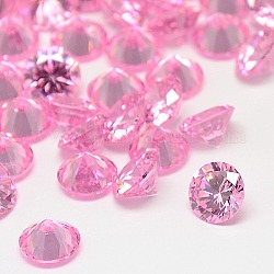 Cabochons de forme de diamond de zircone cubique Grade A, facette, perle rose, 1.6mm