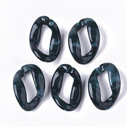 Акриловые связей кольца, разъемы для быстрой связи, для изготовления бордюрных цепей, Стиль имитация драгоценных камней, твист, темно-серый, 37.5x27x5.5 мм, внутренний диаметр: 25.5x9 мм, о: 147 шт / 460 г