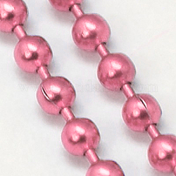 Iron Ball Bead Chains, Soldered, Pearl Pink, 1.5mm