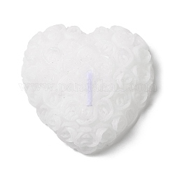Bougeoir en paraffine, pour la Saint Valentin, Décoration de mariage, cœur, blanc, 7.7x7.8x2.45 cm