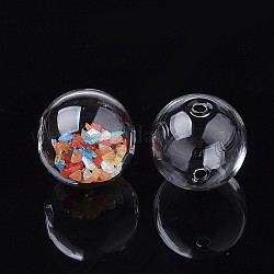 Perles de globe en verre soufflé faites à la main, ronde, clair, 25.8x25.5mm, Trou: 2~2.5mm