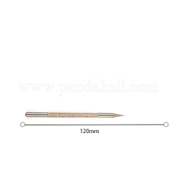 Bolígrafo para hacer cuero de acero inoxidable., pluma de posicionamiento del trazador, color acero inoxidable, 12x5.46 cm