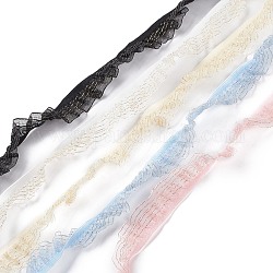 Doppelreihige, plissierte Chiffon-Polyesterbänder, Kostüm-Zubehör, Streifenmuster, Mischfarbe, 3/4 Zoll (20 mm), 2 m / Stck