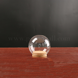 Couvercle de dôme en verre à haute teneur en borosilicate, vitrine décorative, cloche cloche terrarium avec base en liège, clair, 100mm