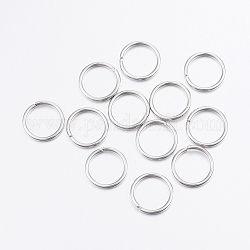 304 Edelstahl offenen Ringe springen, Edelstahl Farbe, 13x1.5 mm (15 Gauge), Innendurchmesser: 10 mm, ca. 119 Stk. / 50 g