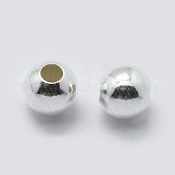 925 Sterling Silber Zwischenperlen, Runde, Silber, 4 mm, Bohrung: 1 mm, ca. 90 Stk. / 10 g