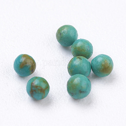 Perles de magnésite naturelle, sphère de pierres précieuses, teinte, ronde, perles non percées / sans trou, sphère de pierres précieuses, bleu profond du ciel, 1.8mm