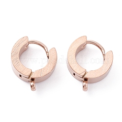 Ионное покрытие (ip) 304 серьги-кольца из нержавеющей стали, с вертикальной петлей, кольцо, розовое золото , 12x11x4 мм, отверстие : 1.8 мм, штифты : 1 мм