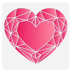 FINGERINSPIRE Big Heart Painting Stencil 11.8x11.8 inch Geometric Heart Drawing Stencil Flowers Reusable Plastic PET Love Heart Craft Stencil for Wall, Tile, Canvas, Photo Album, Valentine's Day Decor