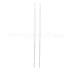 鉄の折りたたみ可能な大きな目ビーズ針  シードビーズ針  ジュエリー作りのためのビーズ刺繍針  プラチナ  55x0.5mm