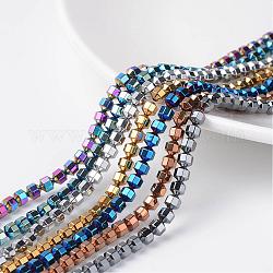 Non magnetici perle ematite sintetico fili, colore misto, 4x4mm, Foro: 0.8 mm, circa 100pcs/filo, 15.7 pollice