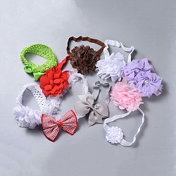 Bandeaux élastiques en polyester pour filles, accessoires à cheveux, bowknot, couleur mixte, 75~115mm